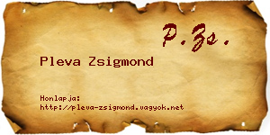 Pleva Zsigmond névjegykártya